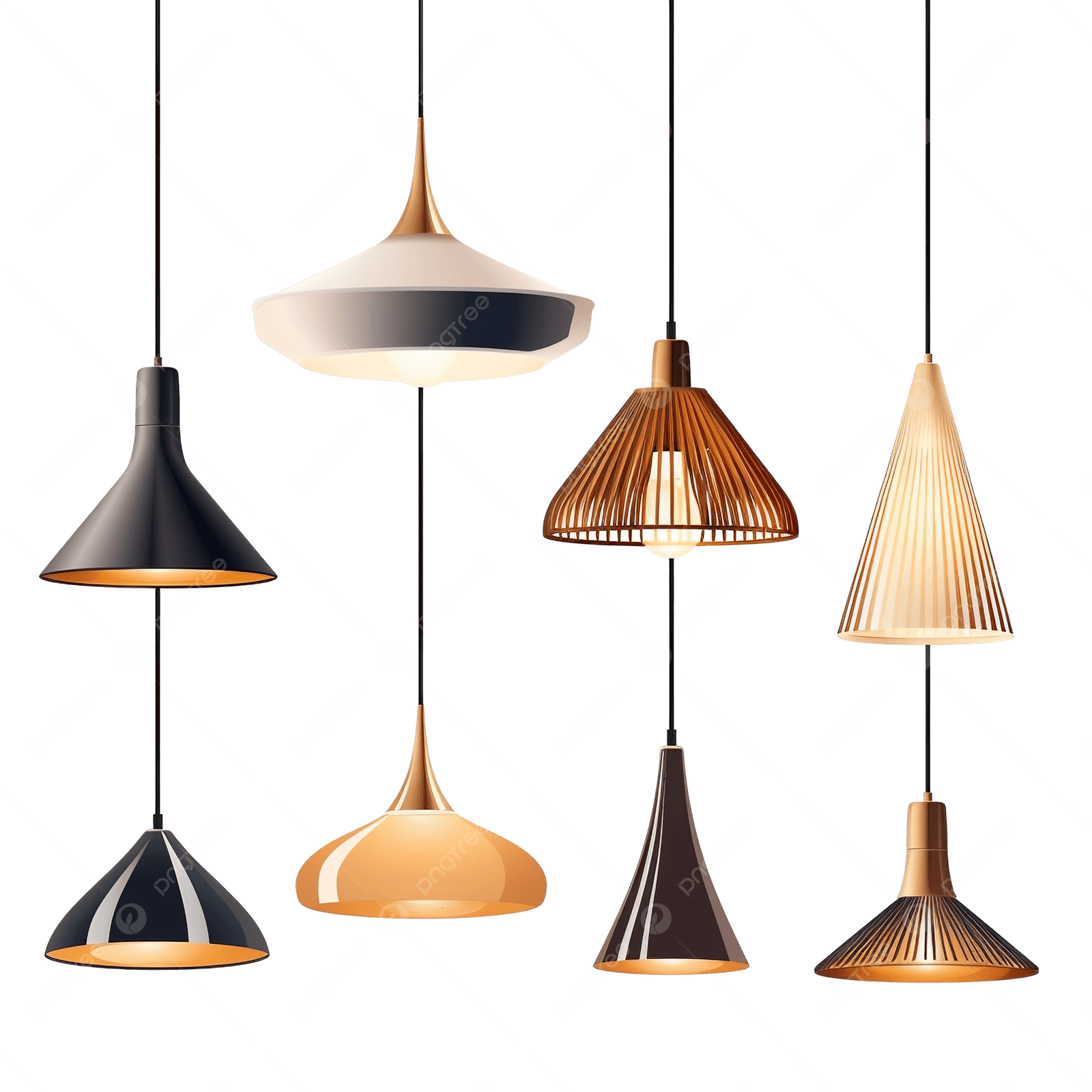 pngtree png interior decor home light set set of different modern hanging png image 14558276